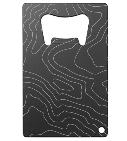 Topographic Credit Card Size Bottle Opener (Laser Engraved)