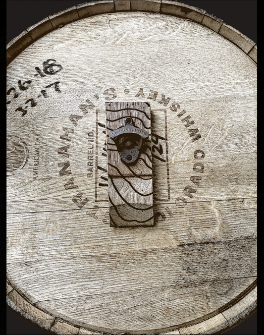 Whiskey Barrel Stave Bottle Opener