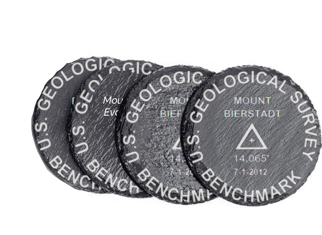 Custom Slate Coaster (USGS Marker) Set of 4